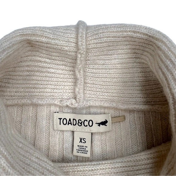 Toad & Co Women's Clementine Mock Neck Wool Blend Pocket Sweater Oatmeal XS - Picture 4 of 8